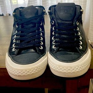 Pair of almost new leather converse all stars